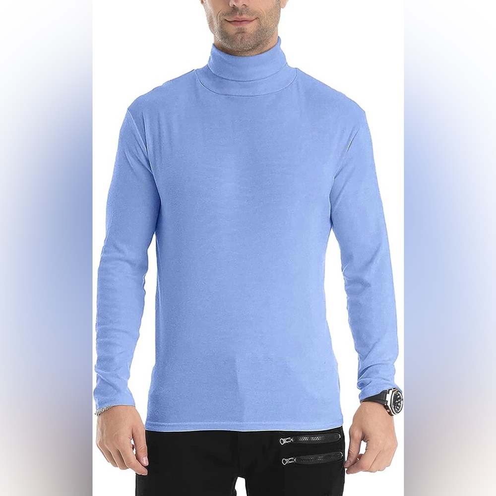 Men’s light blue turtleneck